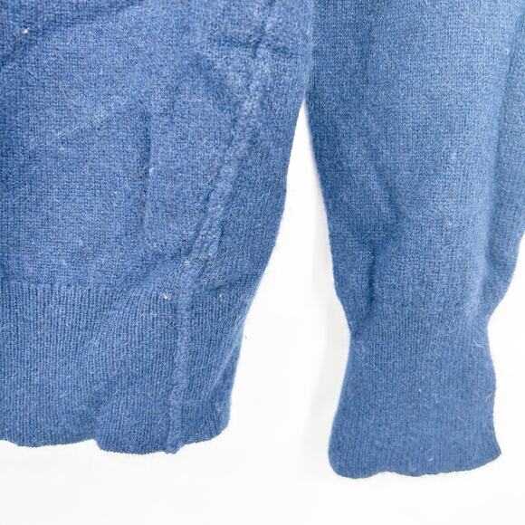 White + Warren Womens Fall Knit Crewneck 100% Cashmere Sweater Size M Blue - Picture 4 of 5